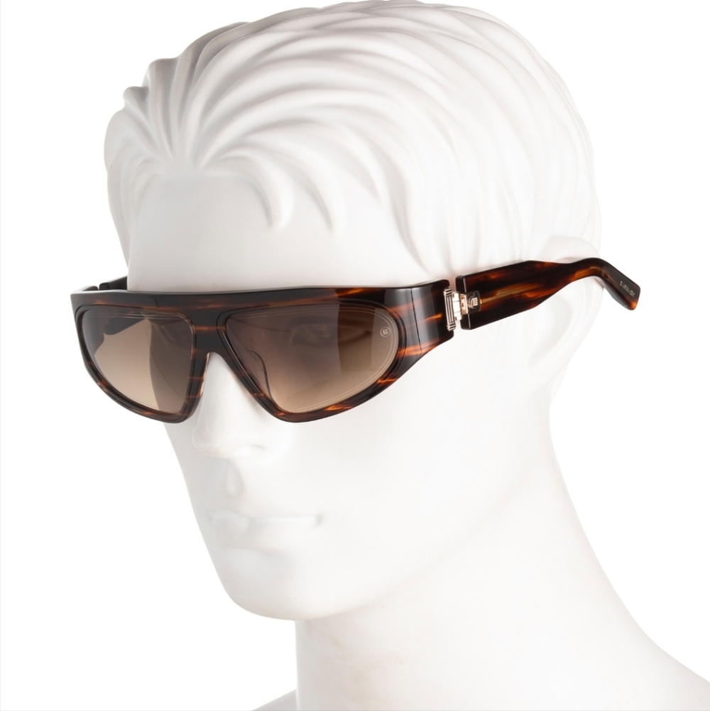 Balmain Unisex B-Escape Geometric Frame Sunglasses - Brown/Gold